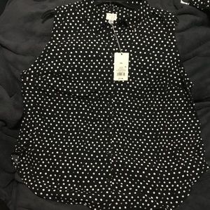 A New Day Sleeveless Polka Dot Blouse/Shirt NWT